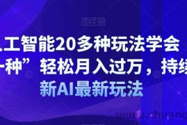 AI人工智能20多种玩法学会“其中一种”轻松月入过万，持续更新AI最新玩法