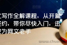 网文写作全解课程，从开篇到签约，带你尽快入门，迅速成为网文老手