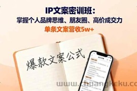 （16167期）IP文案密训班：掌握个人品牌思维、朋友圈、高价成交力，单条文案营收5w+