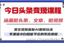 （16140期）今日头条AI玩法 3.0，零门槛操作，小白每天 2 小时照做就能日入 300 + …