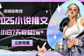 2025小说推文最新玩法，推文保姆级教程，小白7天收益1w+