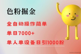 （12225期）色粉掘金 全自动 操作简单 单日收益7000+  单人单设备日引1000粉