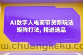 AI数字人电商带货新玩法，矩阵打法，精进选品