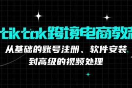 （12782期）tiktok跨境电商教程：从基础的账号注册、软件安装，到高级的视频处理