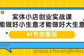 实体小店创业实战课，能做好小生意才能做好大生意-41节完整版