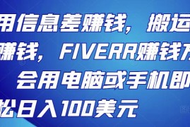 利用信息差赚钱，搬运技能赚钱，FIVERR赚钱方法，会用电脑或手机即可轻松日入100美元