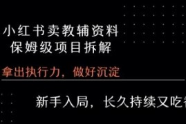 小红书卖小学教辅资料  保姆级项目拆解  1次课程彻底讲清楚!
