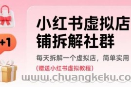 小红书虚拟店铺拆解社群，每天拆解一个虚拟店，简单实用(赠送小红书虚拟教程)