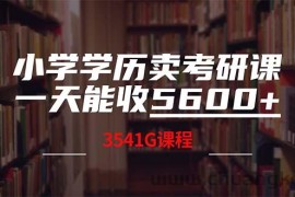 （12556期）小学学历卖考研课程，一天收5600（附3580G考研合集）