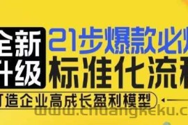 21步爆款必爆标准化流程，全新升级，打造企业高成长盈利模型