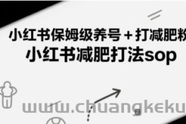 小红书保姆级养号+打减肥粉，小红书减肥打法sop