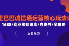 （6221期）阿里巴巴诚信通运营核心玩法课程，1688/专业级知识库/白皮书/全攻略