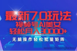 （12358期）最新7.0玩法视频号AI美女，轻松月入30000+