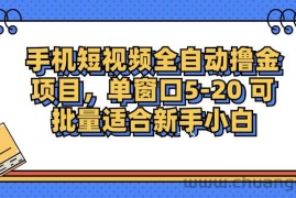 （12898期）手机短视频掘金项目，单窗口单平台5-20 可批量适合新手小白