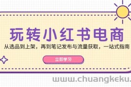 玩转小红书电商：从选品到上架，再到笔记发布与流量获取，一站式指南