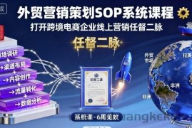 外贸营销策划SOP系统课程，打开跨境电商企业线上营销任督二脉
