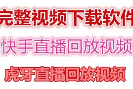 （4285期）快手直播回放视频/虎牙直播回放视频完整下载(电脑软件+视频教程)