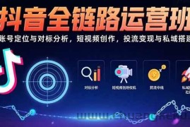（15525期）抖音全链路运营班：账号定位与对标分析，短视频创作，投流变现与私域搭建