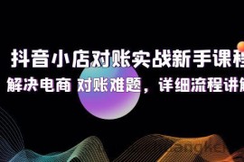 （12132期）抖音小店对账实战新手课程，解决电商 对账难题，详细流程讲解