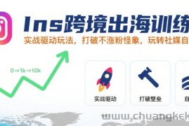 Ins跨境出海训练营，实战驱动玩法，打破不涨粉怪象，玩转社媒自然流量