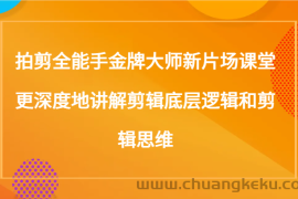 拍剪全能手金牌大师新片场课堂，更深度地讲解剪辑底层逻辑和剪辑思维（117节课）