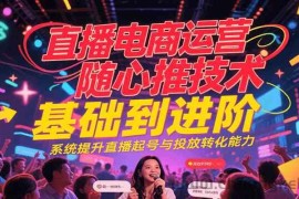 直播电商运营随心推投放技术基础到进阶，系统提升直播起号与投放转化能力