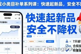 淘宝小类目补单系列课，快速起新品，安全不降权