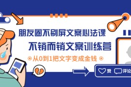 （4261期）朋友圈不刷屏文案心法课：不销而销文案训练营，从0到1把文字变成金钱