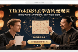 TikTok国外玄学咨询变现课，含财运事业等12大命理领域，融风水运势与运营
