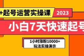 （5878期）小白7天快速起号：dou+起号运营实操课，实战1小时涨粉10000+玩法演示