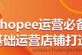 Shopee运营必备基础运营店铺打造，多层次的教你从0-1运营店铺