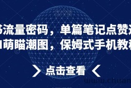 小红书流量密码，单篇笔记点赞过万，AI萌瞄潮图，保姆式手机教程【揭秘】