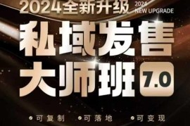 私域发售大师班7.0版，发售界鼻祖，又是一次升级迭代，从底层逻辑，到8大模型的细致落地讲解（录音）