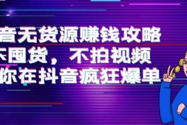 刘Sir.抖音无货源赚钱攻略，不囤货，不拍视频，带你在抖音疯狂爆单