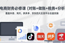 （17390期）电商财务必修课（对账+做账+税务+分析）覆盖抖音、淘天、拼多多、京东四大主流平台全盘实操