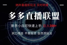 多多直播联盟 全新玩法 单机单日变现300+不要求电脑配置 玩法简单暴力