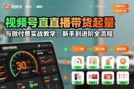 视频号直播带货起量与微付费实战教学，新手到进阶全流程