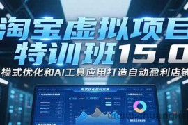 淘宝虚拟项目特训班15.0，模式优化和AI工具应用打造自动盈利店铺