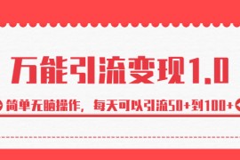 （6894期）绅白·万能引流变现1.0，简单无脑操作，每天可以引流50+到100+