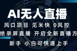 （13893期）AI无人直播技术 单日收益1000+ 新手，小白可快速上手