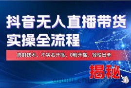 （13001期）在线赚钱新途径：如何用抖音无人直播实现财务自由，全套实操流程，含…