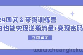 （12137期）2024 图文+带货训练营，小白也能实现逆袭流量+变现密码