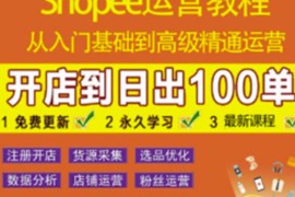 shopee运营教程：从入门基础到高级精通，开店到日出100单（全套课程）