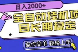 （15461期）全自动挂机项目日入2000+长期稳定收益