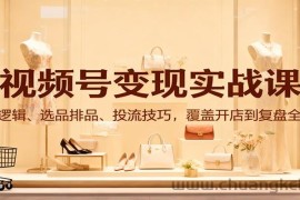 视频号变现实战课：流量逻辑、选品排品、投流技巧，覆盖开店到复盘全流程