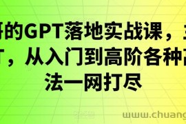 浩哥的GPT落地实战课，主攻GPT，从入门到高阶各种高端法一网打尽