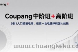 Coupang中阶班+高阶班，0到1入门跨境电商，在家一台电脑挣韩国人的钱