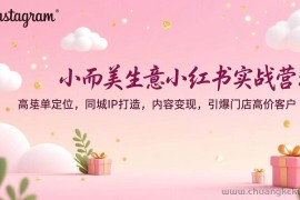 （17113期）小而美生意小红书实战营：高客单定位，同城IP打造，内容变现，引爆门店高价客户