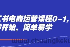 小红书电商运营课程0-1，从零开始，简单易学