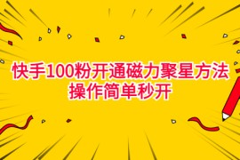 （6823期）最新外面收费398的快手100粉开通磁力聚星方法操作简单秒开